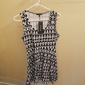 black and white thin dress
